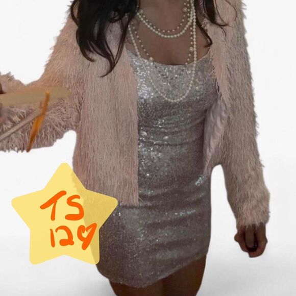 B-darlin Sequin Silver Dress - Picture 1 of 4